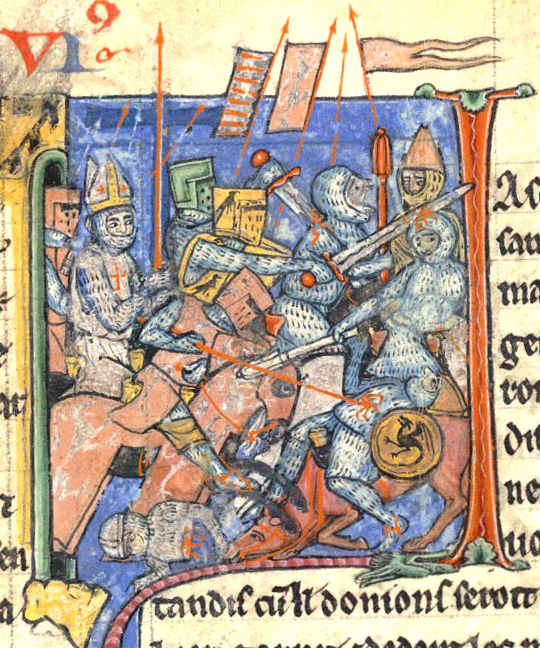 Ademar de Monteil en una batalla de la Primera Cruzada.